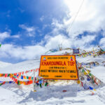 Khardung la top pass highest motorable road in the world, Leh, Ladakh, Jammu and Kashmir, India.